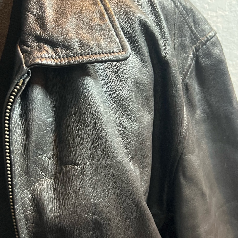 Ralph Lauren Black Leather Zip-Front Jacket - Picture 13 of 13